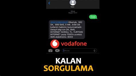 Vodafone paket öğrenme sms
